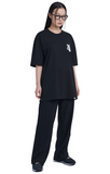 NOMANUAL(ノーマニュアル) CRACKED T-SHIRT - BLACK