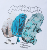 NOMANUAL(ノーマニュアル)  BACKPACK T-SHIRT - WHITE