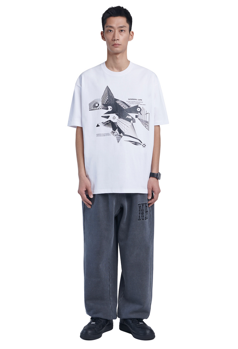 NOMANUAL(ノーマニュアル) ARCHITECTURE T-SHIRT - WHITE