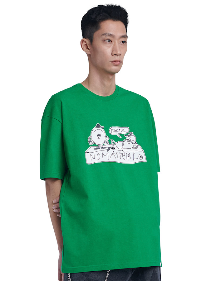 NOMANUAL(ノーマニュアル) NM FRIENDS T-SHIRT - GREEN