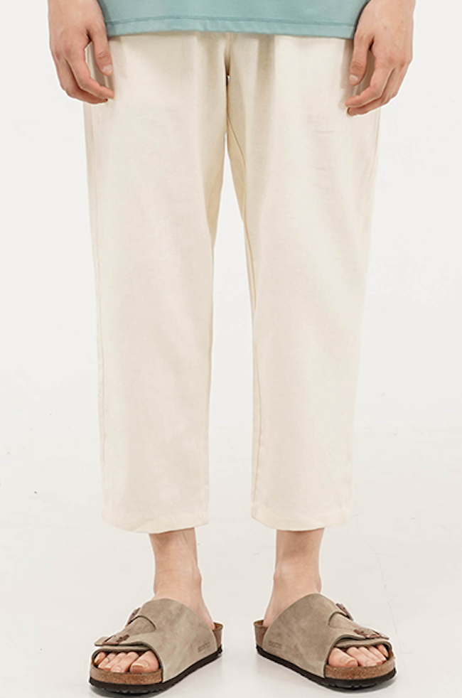 JEMUT (ジェモッ) Crop Linen Wide Pants 4COLOR IVORY HJLP2122
