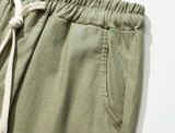 JEMUT (ジェモッ) Crop Linen Wide Pants 4COLOR KHAKI GRAY HJLP2122