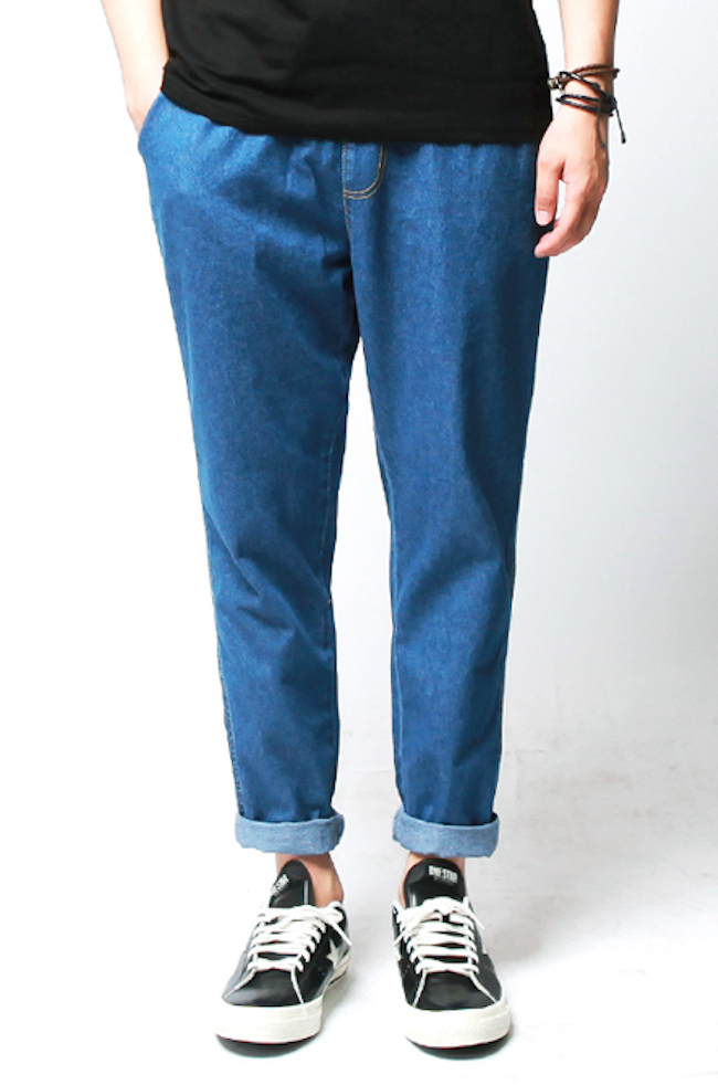 JEMUT (ジェモッ) loose-fitting denim pants Deep Blue HJBLP0174