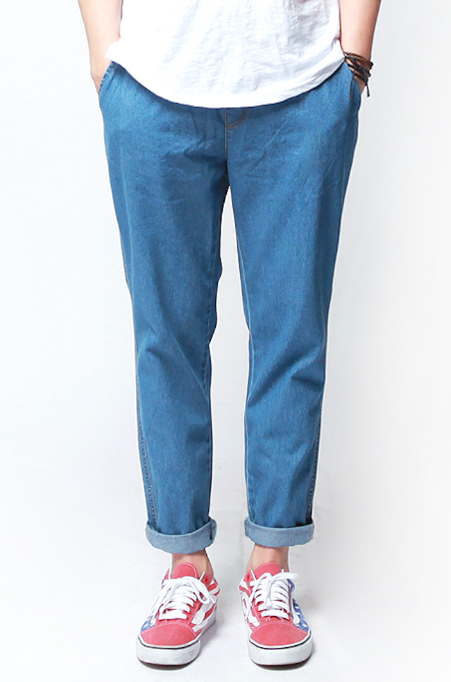 JEMUT (ジェモッ) loose-fitting denim pants Light Blue HJBLP0174