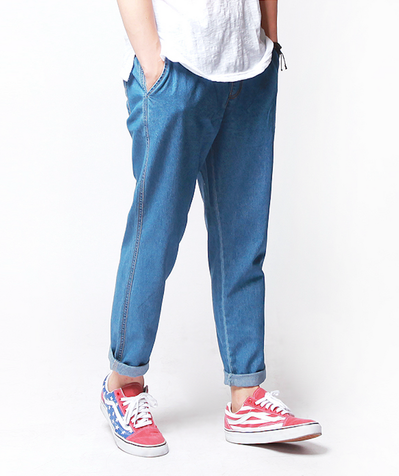 JEMUT (ジェモッ) loose-fitting denim pants Light Blue HJBLP0174