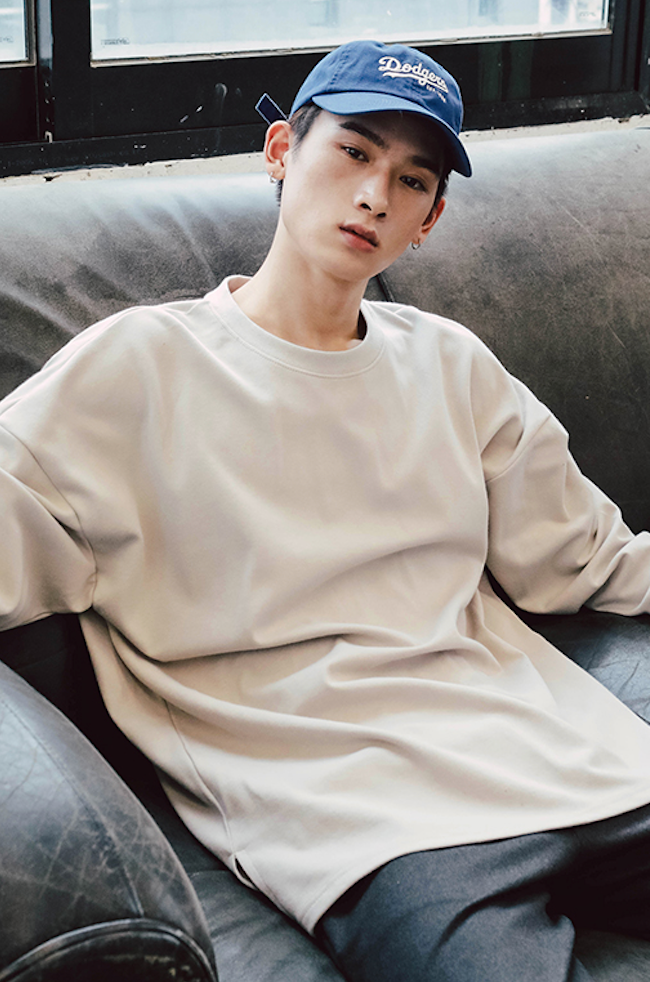 JEMUT (ジェモッ) OVERFIT LAYERED LONG T-SHIRTS LIGHT GRAY KJLT2153