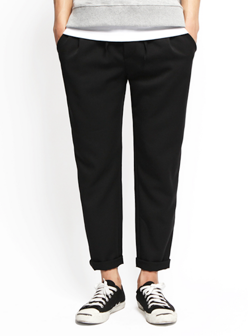 JEMUT (ジェモッ) TR SPAN SLIM BAND SLACKS BLACK HJLP2019