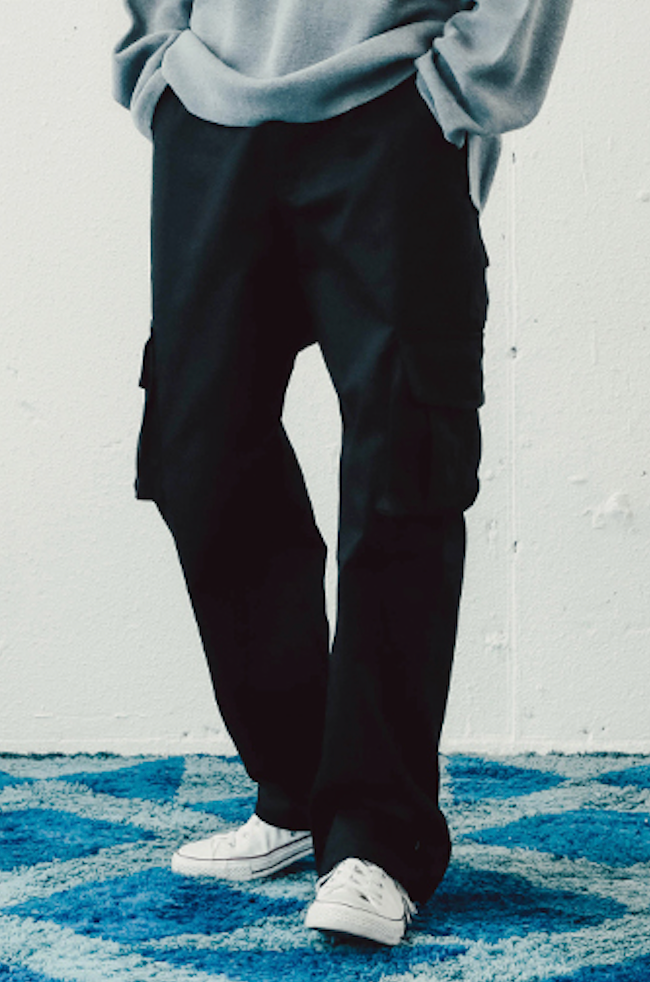 JEMUT (ジェモッ) YOUTH WIDE CARGO PANTS 4COLOR BLACK YHLP2159