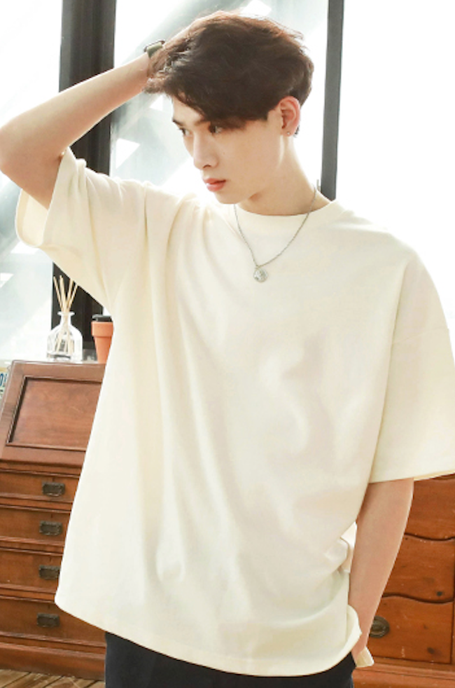 JEMUT (ジェモッ) EDDY OVERFIT SHORT TEE CREAM KJST2189