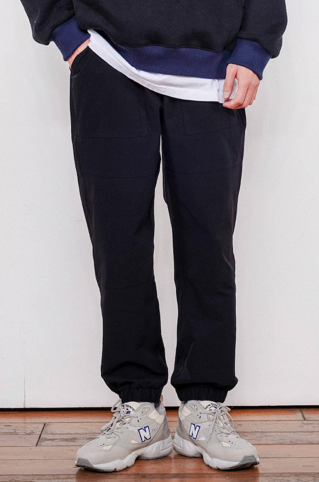 JEMUT (ジェモッ) GRID JOGGER PANTS BLACK YHLP2233