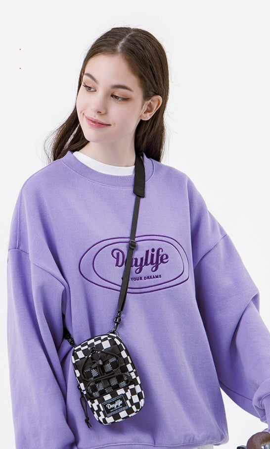 デイライフ(Daylife)  DAYLIFE STRING POCKET 2-WAY POUCH BAG (CHECK BOARD)