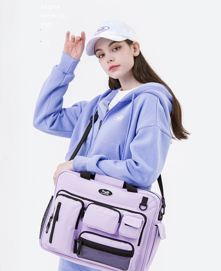 デイライフ(Daylife)  DAYLIFE MULTI POCKET PLUS CROSS BAG (PURPLE)