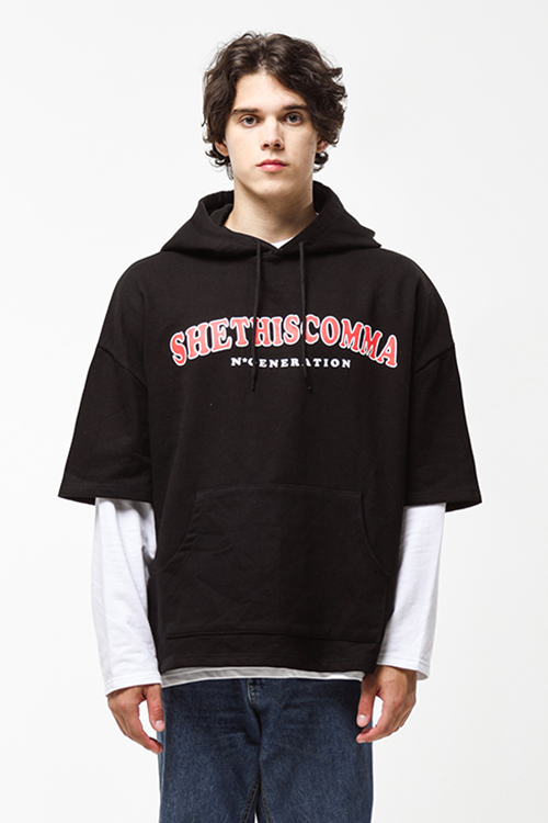 シディスコンマ(SHETHISCOMMA) HALF HOOD T