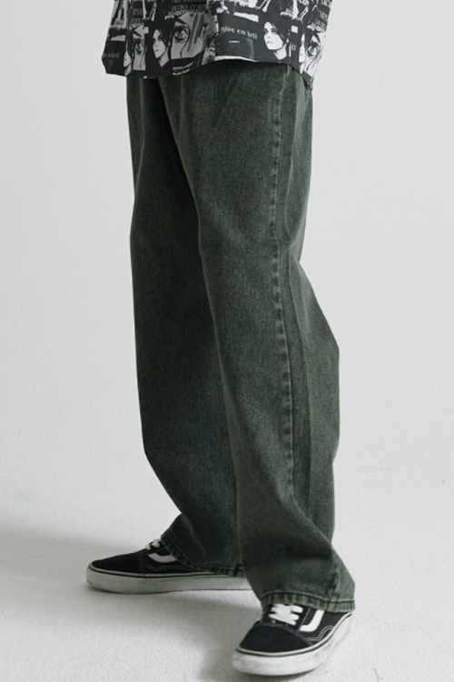 シディスコンマ(SHETHISCOMMA) DEEP KHAKI DENIM PANTS