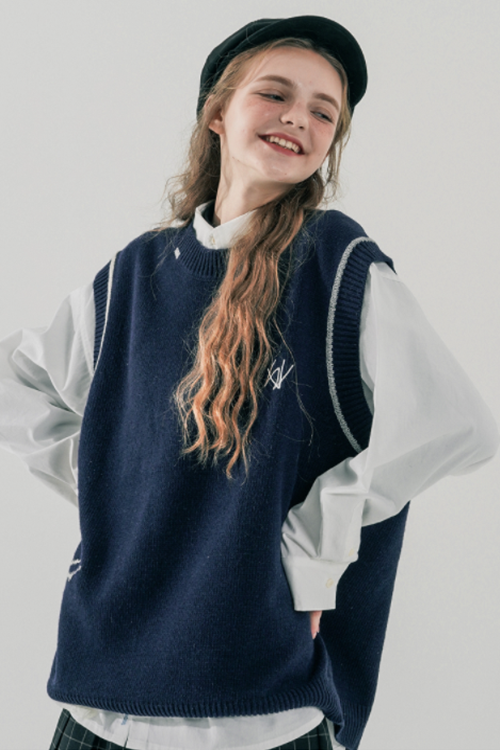 ダブルユーブイプロジェクト(WV PROJECT) Jerry Wool Knit Best Navy MJKN7524