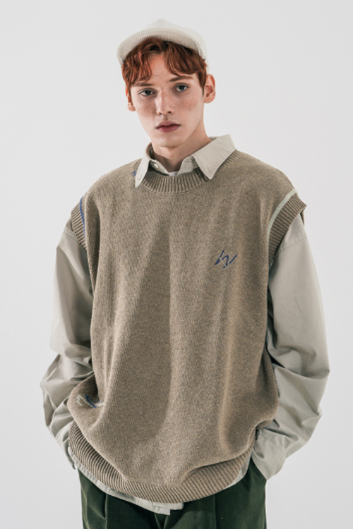 ダブルユーブイプロジェクト(WV PROJECT) Jerry Wool Knit Best Cocoa MJKN7524