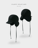 ダブルユーブイプロジェクト(WV PROJECT) Fluffy Pilot Hat Black SHAC7557