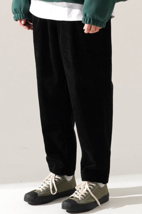 ティーダブリューエヌ(TWN) Smoothie Corduroy Pants Black JELP3401