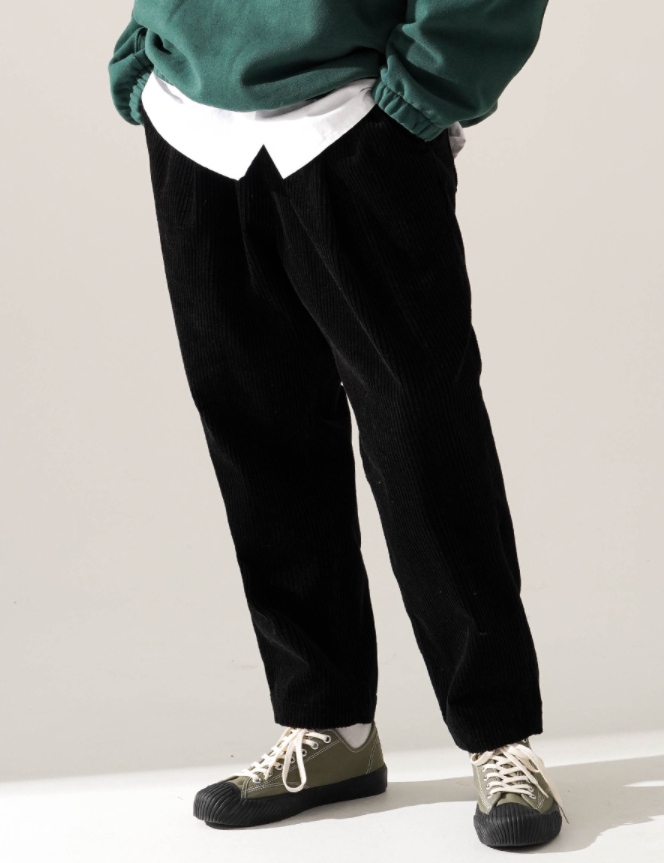 ティーダブリューエヌ(TWN) Smoothie Corduroy Pants Black JELP3401