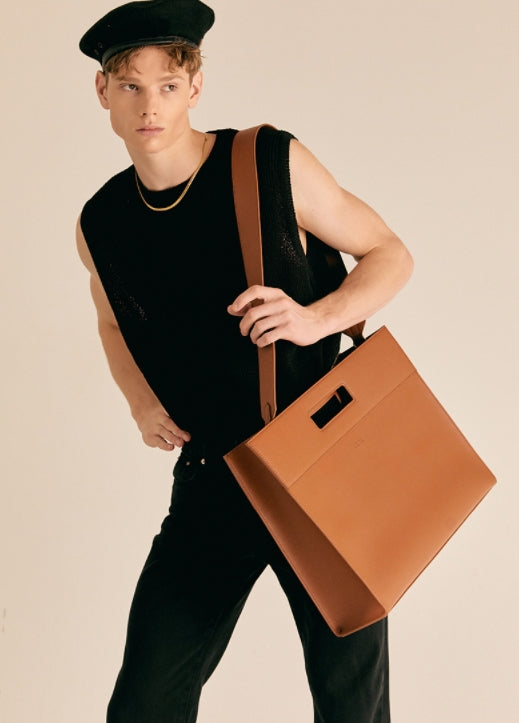 BBYB(ビービーワイビー) Lucio Unisex Tote Bag (Sienna Brown)
