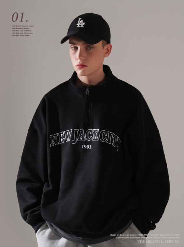 パーステップ(PERSTEP) New Jack Half Neck Heavy Sweatshirt 4 Pieces SMMT4456