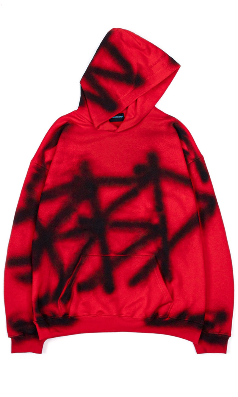 ブラックブロンド(BLACKBLOND)  BBD Sprayed Custom Hoodie (Red)