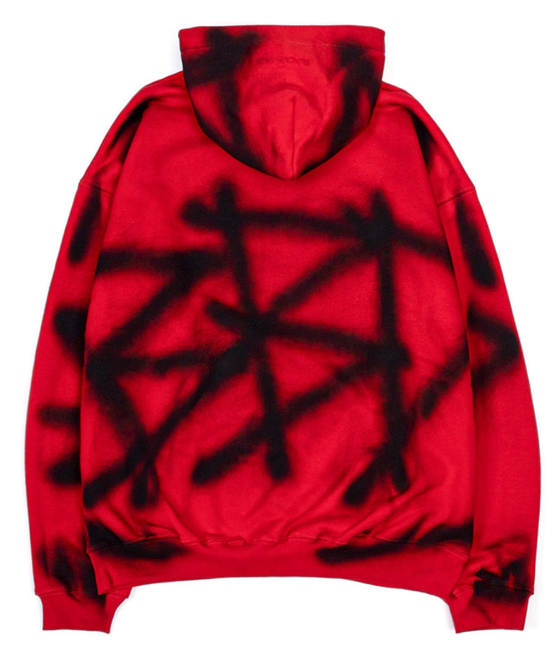 ブラックブロンド(BLACKBLOND)  BBD Sprayed Custom Hoodie (Red)