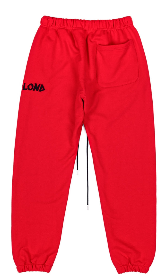ブラックブロンド(BLACKBLOND) BBD Graffiti Side Logo Sweatpants (Red)