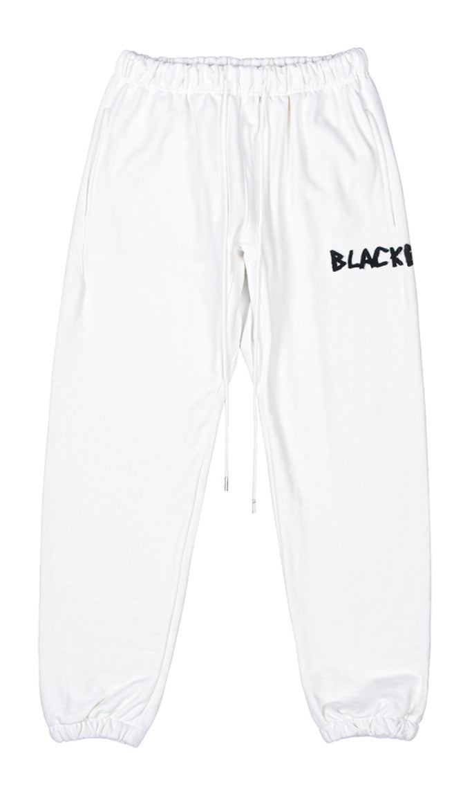 ブラックブロンド(BLACKBLOND) BBD Graffiti Side Logo Sweatpants (White)
