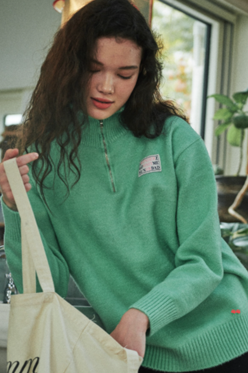 ワンダービジター(WONDER VISITOR)  Enigma APS HALF Zip-up Knit [Mint]