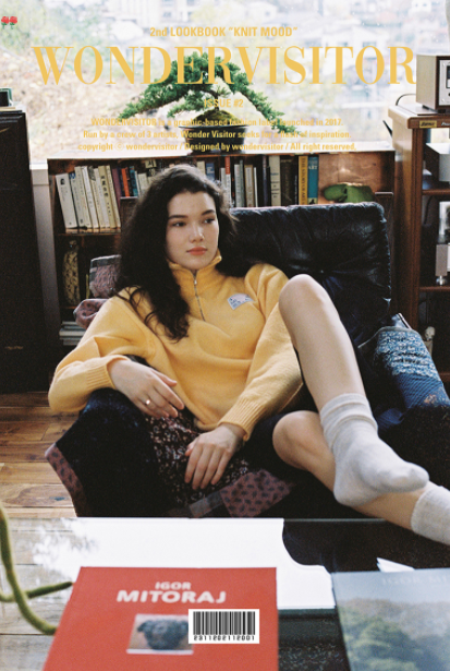 ワンダービジター(WONDER VISITOR)  Enigma APS HALF Zip-up Knit [Yellow]