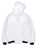 ブラックブロンド(BLACKBLOND) BBD Graffiti Logo Fur Hood Jacket (White)
