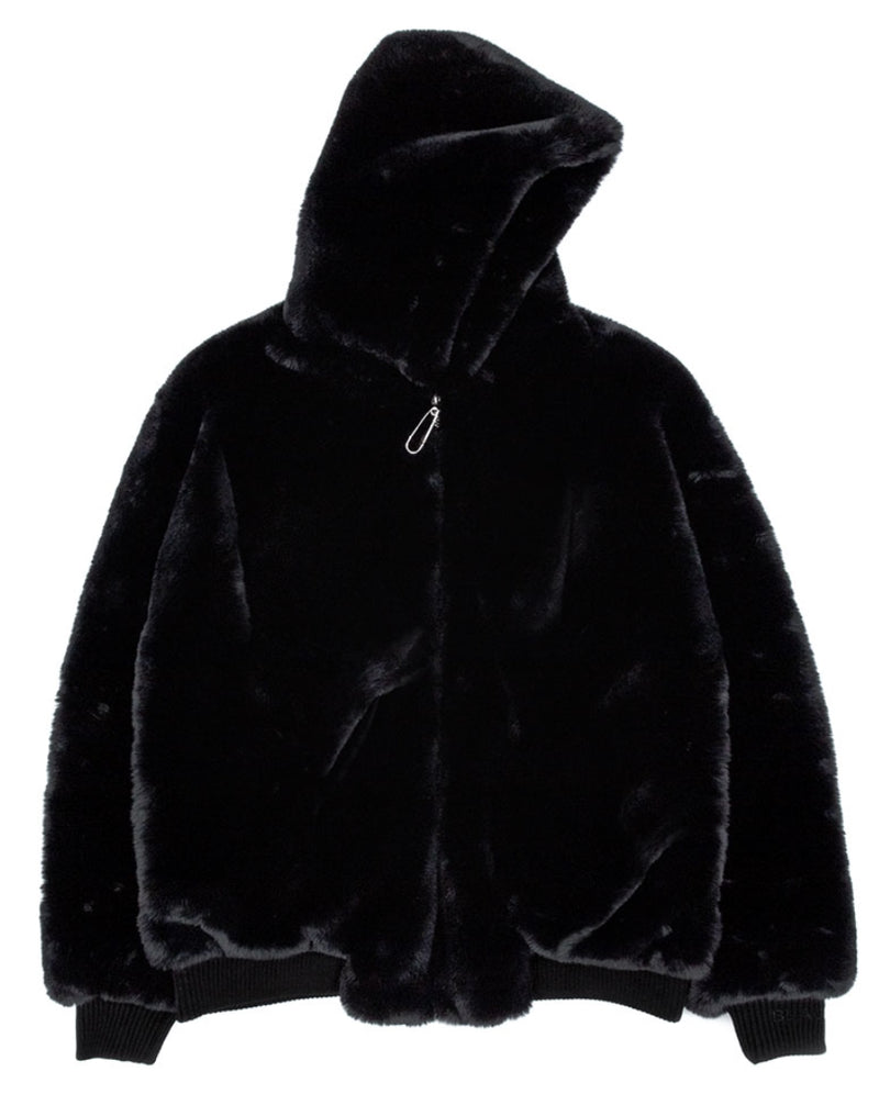 ブラックブロンド(BLACKBLOND) BBD Graffiti Logo Fur Hood Jacket (Black)