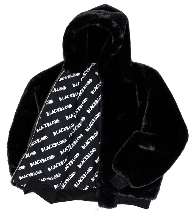 ブラックブロンド(BLACKBLOND) BBD Graffiti Logo Fur Hood Jacket (Black)