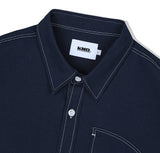 KND(ケイエンド) UTILITY CURVED POCKET OXFORD SHIRT NAVY