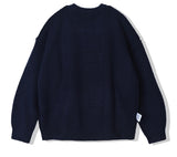 KND(ケイエンド) BULKY BRUSH REVERSIBLE PAISLEY SWEATER NAVY
