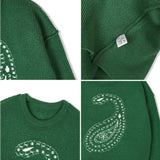 KND(ケイエンド) BULKY BRUSH REVERSIBLE PAISLEY SWEATER GREEN