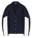 KND(ケイエンド)  ELBOW SECTION HEAVY CARDIGAN NAVY