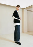 KND(ケイエンド)  ELBOW SECTION HEAVY CARDIGAN BLACK