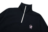 ORDINARY PEOPLE(オーディナリーピープル) HALF ZIP ORD LOGO NAVY CREWNECK