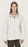 ORDINARY PEOPLE(オーディナリーピープル) WHITE STRIPE UNBALANCED PADDING SHIRTS