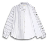 ORDINARY PEOPLE(オーディナリーピープル) WHITE STRIPE UNBALANCED PADDING SHIRTS