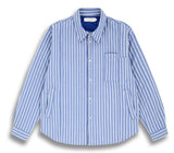 ORDINARY PEOPLE(オーディナリーピープル) BLUE STRIPE UNBALANCED PADDING SHIRTS