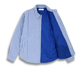 ORDINARY PEOPLE(オーディナリーピープル) BLUE STRIPE UNBALANCED PADDING SHIRTS