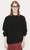 ORDINARY PEOPLE(オーディナリーピープル) RED STITCH CASHMERE BLACK KNIT