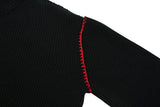 ORDINARY PEOPLE(オーディナリーピープル) RED STITCH CASHMERE BLACK KNIT
