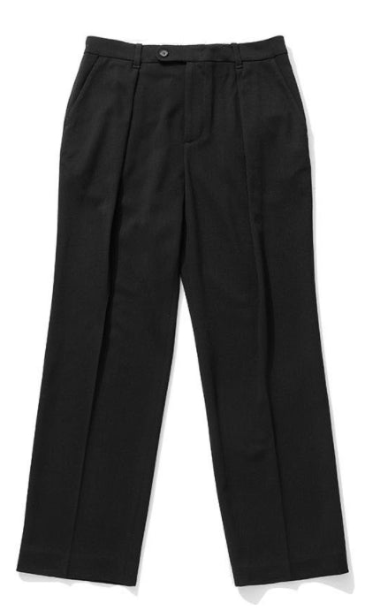 Q CUMBERS (キューカンバース) 1 TUCK CINCH BACK SLACKS /Black