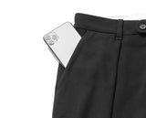 Q CUMBERS (キューカンバース) 1 TUCK CINCH BACK SLACKS /Black