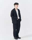 Q CUMBERS (キューカンバース) 1 TUCK CINCH BACK SLACKS /Black