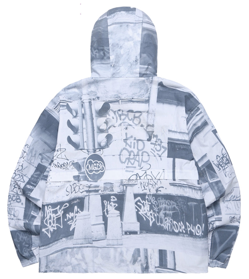 mahagrid (マハグリッド) DOWNTOWN HOODED WIND BREAKER [LIGHT GREY]